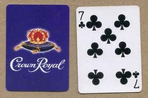 CROWN ROYAL WHISKY. Seven of Clubs, Vintage SWAP PLAYING CARD - Picture 1 of 3