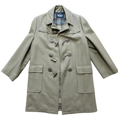 Vintage WOOLRICH 100% Wool Duffle Coat in Taupe brown  60s 70s  MEN'S 40 - Image 1 of 4