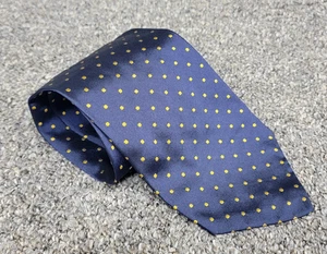 ANSELMO DIONISIO Milano Navie Krawatte blau gelb gepunktet 100 % Seide Made in Italy - Bild 1 von 15