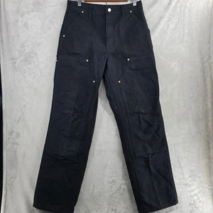 Carhartt Mens Original Fit Black Cotton Canvas Double knee Work Pants 32x32 USA - Picture 1 of 7