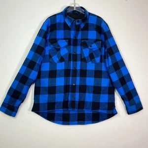 Z1R Biker Flannel Shirt Jacket Mens SZ XXL Blue Plaid Concealed Carry Pockets - Picture 1 of 22
