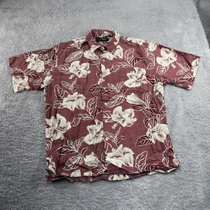 Tori Richard Hawaiian Shirt Mens Large Red Floral Aloha Button Up Viscose USA - Picture 1 of 10