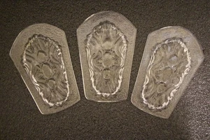 LOT 3 Vintage Repurposed Art Nouveau Glass Embossed Embellishment - Picture 1 of 11