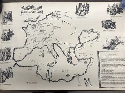 Mapa antiguo - Escenas de JULIO CÉSAR - Ilustradores educativos Barbara Houseworth Foto 1 de 4