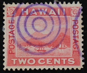 Hawaii Used Stamp #81 2c View of Honolulu. Superb. Purple Target Cancel. A Gem! - Picture 1 of 2