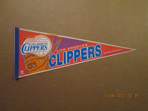 NBA Los Angeles Clippers Vintage 1990's Western Conference Team Logo Pennant Cover