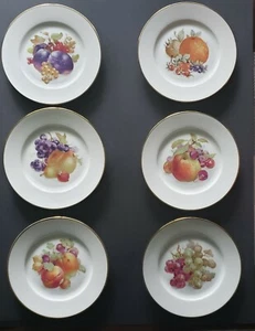 Vintage 1930 JKW Western Germany Fine Porcelain Fruit Plates Set of 6*BEAUTIFUL* - Picture 1 of 9