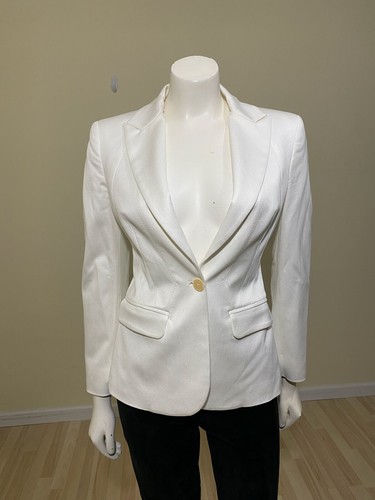 OFF WHITE Giacca Roberto Cavalli Just CAVALLI Blazer 40 Off Bianco Cotone 1 Bottone Italia