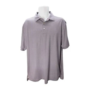 Peter Millar Size L Mini Gingham Checked Burgundy Black Polo Shirt - Picture 1 of 9