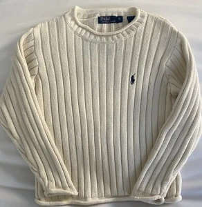Polo Ralph Lauren Ribbed Sweater Ivory 5 - Picture 1 of 2