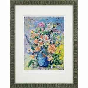 Impresión artística Rita Asfour "Blue Base" edición AP firmada y enmarcada de colección - Imagen 1 de 9
