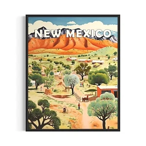 New Mexico Landscape Poster Art Print Wall Art Painting Artwork Decor - Picture 1 of 6