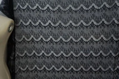 Soft Scallops Embroidery Small Flowers Chantilly Lace Fabric 59" Wide by 1 Yard - Image 1 of 4