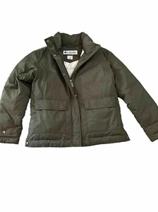 Columbia giacca donna piuma puffer verde militare taglia grande tasche anteriori/laterali - Foto 1 di 9