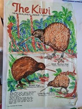 THE KIWI NEW ZEALAND TEA TOWEL NEW vintage unused gift bird NZ