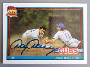 1991 Topps #437 Doug Dascenzo Autographed Chicago Cubs Baseball Card - Signed - Picture 1 of 2