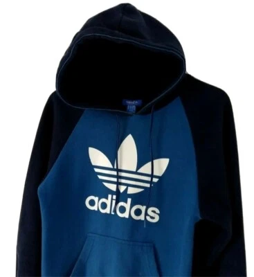 Adidas Sudadera Pullover Con Capucha Para Hombre Talla UK Mediana Algodón Azul l Blanco   Foto 1 de 4