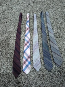VTG Churchill Woven Rooster Wool Necktie Brown Red Green Blue Stripe Scottland - Picture 1 of 9