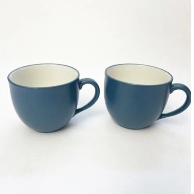 2 tazas de café Noritake Colorwave azul gres 3" 10 oz minimalista moderno Foto 1 de 4