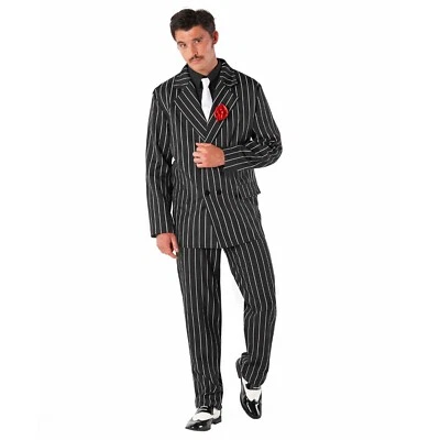 Men`s 1920s Gangster Suit Costume 20s Mafia Boss Mobster Halloween Suit L XL - Image 1 of 4
