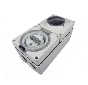Powerwave 32 Amp Single Phase 3 Round Pins IP66 Industrial Switched Outlet Grey - Picture 1 of 3