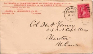 Pennsylvania Lebanon 1897 numeral duplex Red Elaborate Corner card The of Board - Picture 1 of 1
