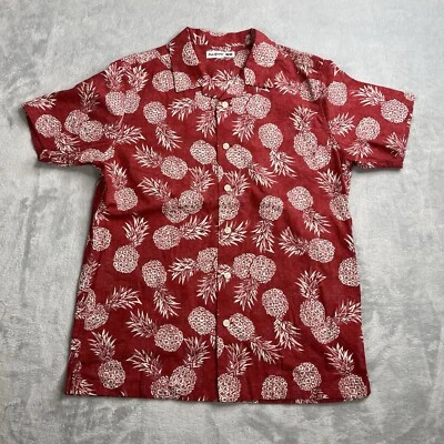 Camisa Hawaiana Reyn Spooner x Uniqlo Algodón Piña Manga Corta Roja (Talla 13) Foto 1 de 4