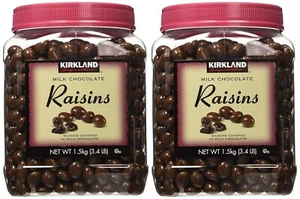 2 paquetes de pasas cubiertas de chocolate con leche Kirkland Signature 3,4 lb - Imagen 1 de 5