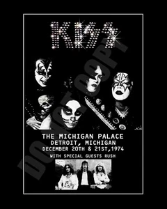 1974 Kiss Rush Tour Detroit Michigan Palace Konzert Zeitungsanzeige 8 x 10 Foto - Bild 1 von 1