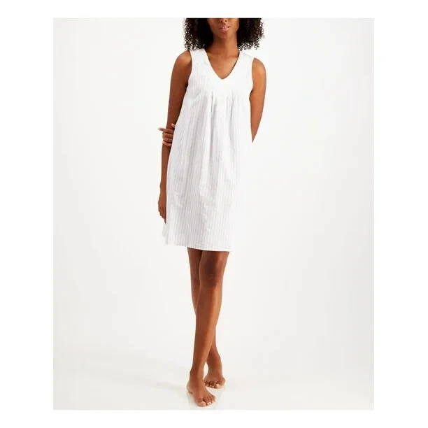 Charter Club Applique Cotton Striped Sleepwear Nightgown Color Soft Stripe 2XL - Image 1 of 1