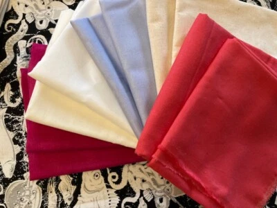 Lot of Quilting Fabric - Kona (and other top quality) Solids - 10 Fat Quarters - Image 1 of 4