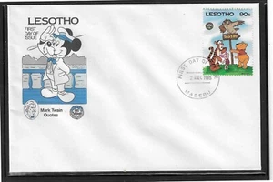 Disney Lesotho 1985 Christmas FDC,mark Twain Sc # 507 DI 5398 - Picture 1 of 2
