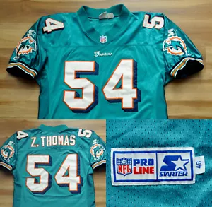 Zach Thomas Miami Dolphins Starter Jersey Pro Line Authentic Teal NFL Men 48 L - Picture 1 of 11