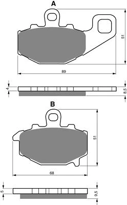 Pastillas de disco de freno R/H traseras Goldfren para Kawasaki Z 1000 2005 (ZR1000A3H) Foto 1 de 2