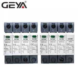 GEYA SPD 4P 3P+NPE AC275V Surge Protector Arrester 12.5KA T1+T2 50KA Lighting - Picture 1 of 12
