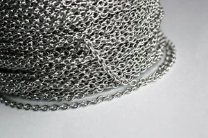 25ft 3x2mm Stainless Steel Round link Chain 1-3 day Ship - Picture 1 of 3