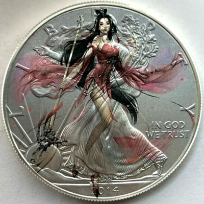 Gorgeous Red Fairy  Limited Ed American Silver Eagle 1oz .999 Silver Dollar Coin - Image 1 of 4