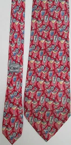 -AUTHENTIQUE  cravate cravatte   CHLOÉ     100% soie  TBEG  vintage    - Picture 1 of 4