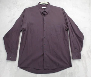 Geoffrey Beene Button Up Shirt Men's Large Brown with Blue Geometric Pattern - Picture 1 of 15