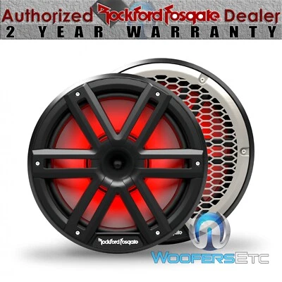 ROCKFORD FOSGATE M2-10HB BLACK 10" LIGHTS MARINE 2WAY TWEETERS BOAT SPEAKERS NEW