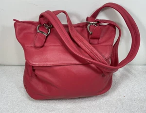 Stone Mountain Red  Leather Silver Accents Crossbody /Shoulder Bag - Picture 1 of 9