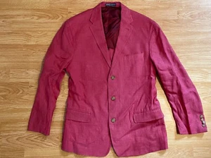 $595 Polo Ralph Lauren Gilford Red Linen Sport Coat Blazer Italy Long Regular - Picture 1 of 7