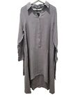 Brave And True Womens Grey soft linen Dress Tunic Size Small oversized
