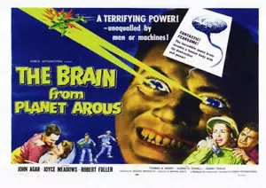 THE BRAIN FROM PLANET AROUS SCI-FI  A4 MINI GLOSS TEXTURED  POSTER - Picture 1 of 1