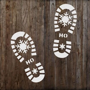 Weihnachtsmann Fußabdruck Schablone / Weihnachtsmann Stiefelabdruck Vorlage - Bild 1 von 3