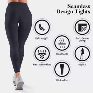Women's Winter Warm Fleece Lined Legging Thick Full Length Slim Thermal Pants - Picture 1 of 2