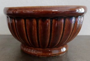 Cuenco de cerámica marrón hecho a mano ancho 7,75" altura 4,3" - Imagen 1 de 12