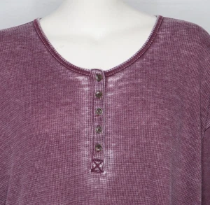 Top Woman Within Henley Granate Tejido Térmico Manga 3/4 Botón Alto Bajo 18/20 - Imagen 1 de 16