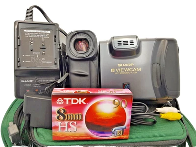 SHARP VL-E34H PAL 8mm Video 8 Camera Camcorder Recorder VideoCam Vintage Silver - Image 1 of 4