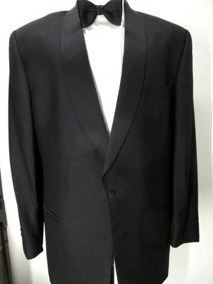 Stunning, sparkly JHANE BARNES wool SB 1B notch lapel tuxedo suit US 44 L - Image 1 of 4